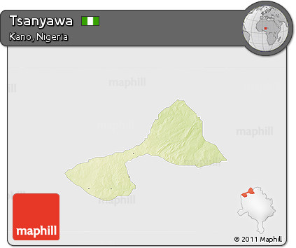 Physical 3D Map of Tsanyawa, single color outside