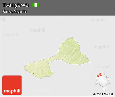 Physical 3D Map of Tsanyawa, single color outside