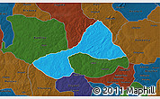 Political 3D Map of Tsanyawa, darken