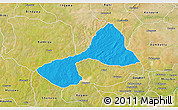 Political 3D Map of Tsanyawa, satellite outside