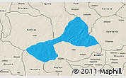 Political 3D Map of Tsanyawa, shaded relief outside