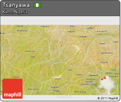 Satellite 3D Map of Tsanyawa