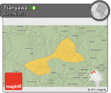 Savanna Style 3D Map of Tsanyawa