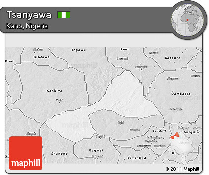 Silver Style 3D Map of Tsanyawa
