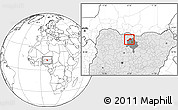 Blank Location Map of Tsanyawa, highlighted country, highlighted parent region