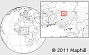 Blank Location Map of Tsanyawa, highlighted parent region, within the entire country