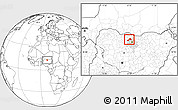 Blank Location Map of Tsanyawa, highlighted parent region
