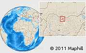 Shaded Relief Location Map of Tsanyawa, highlighted parent region