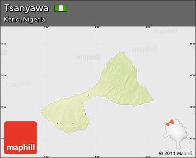 Physical Map of Tsanyawa, single color outside