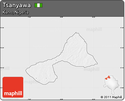 Silver Style Map of Tsanyawa, single color outside
