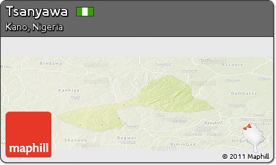 Physical Panoramic Map of Tsanyawa, lighten