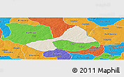 Shaded Relief Panoramic Map of Tsanyawa, political outside