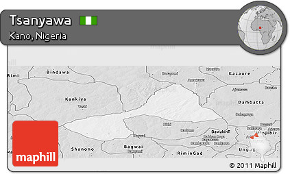 Silver Style Panoramic Map of Tsanyawa