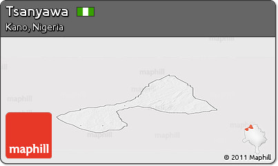 Silver Style Panoramic Map of Tsanyawa, single color outside