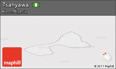 Silver Style Panoramic Map of Tsanyawa, single color outside