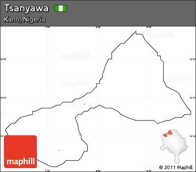 Blank Simple Map of Tsanyawa, cropped outside