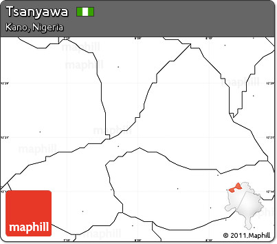 Blank Simple Map of Tsanyawa, no labels