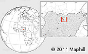 Blank Location Map of Wudil, highlighted country
