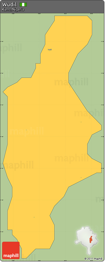 Savanna Style Simple Map of Wudil, cropped outside