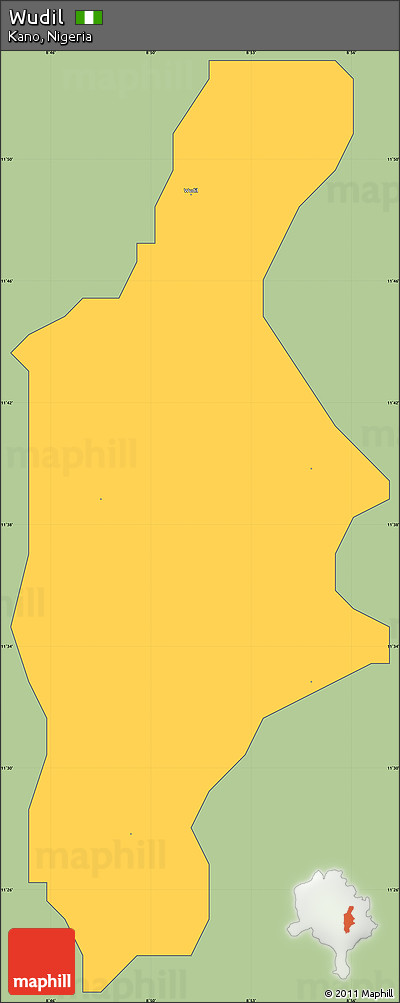 Savanna Style Simple Map of Wudil, cropped outside