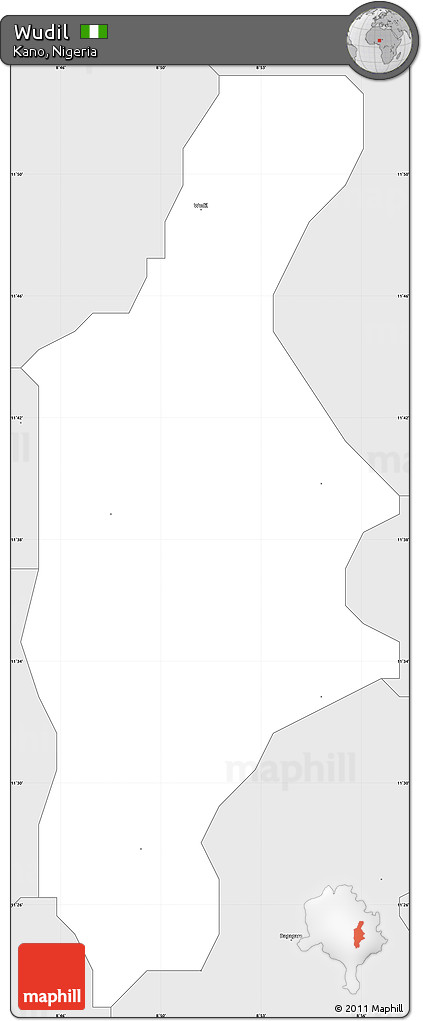 Silver Style Simple Map of Wudil