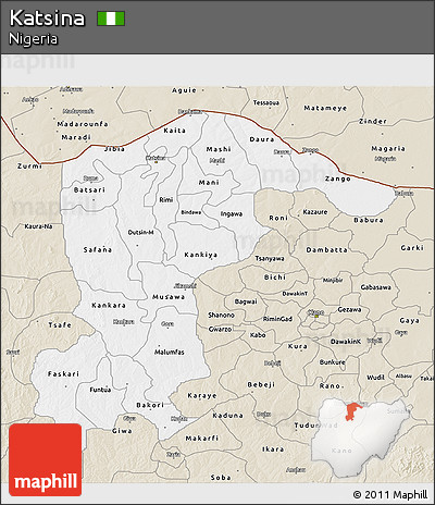 Classic Style 3D Map of Katsina