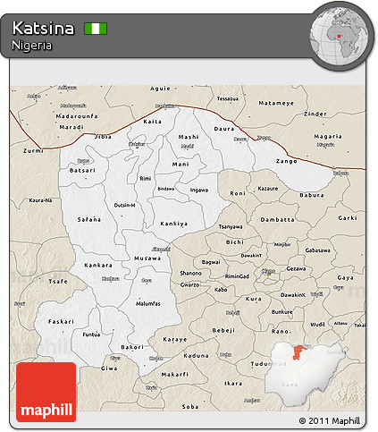Classic Style 3D Map of Katsina