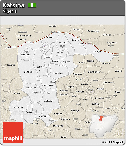 Classic Style 3D Map of Katsina