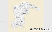 Classic Style 3D Map of Katsina, single color outside