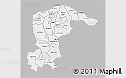 Gray 3D Map of Katsina, single color outside