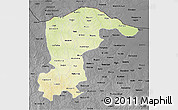 Physical 3D Map of Katsina, darken, desaturated