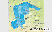 Political Shades 3D Map of Katsina, physical outside