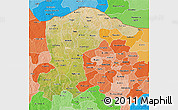 Satellite 3D Map of Katsina, political shades outside