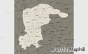 Shaded Relief 3D Map of Katsina, darken