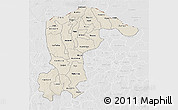 Shaded Relief 3D Map of Katsina, lighten, desaturated