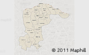 Shaded Relief 3D Map of Katsina, lighten, semi-desaturated