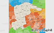 Shaded Relief 3D Map of Katsina, political shades outside