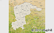 Shaded Relief 3D Map of Katsina, satellite outside