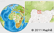 Physical Location Map of Dutsin-M, highlighted country