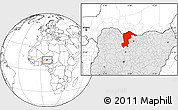 Blank Location Map of Katsina, highlighted country