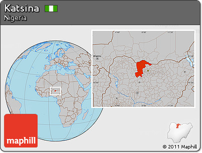 Gray Location Map of Katsina