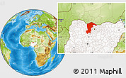 Physical Location Map of Katsina, highlighted country