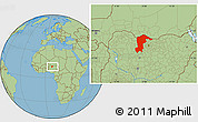 Savanna Style Location Map of Katsina