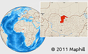 Shaded Relief Location Map of Katsina