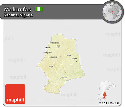 Physical 3D Map of Malumfas, single color outside