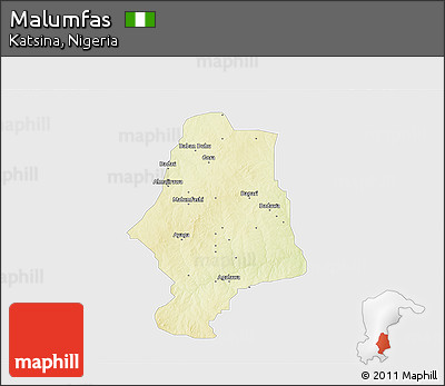 Physical 3D Map of Malumfas, single color outside