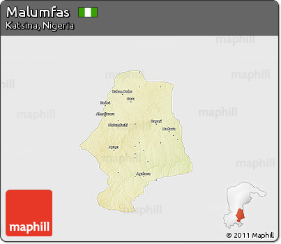 Physical 3D Map of Malumfas, single color outside