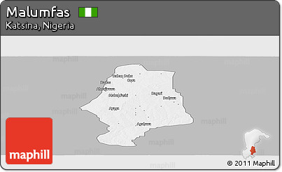 Gray Panoramic Map of Malumfas, single color outside