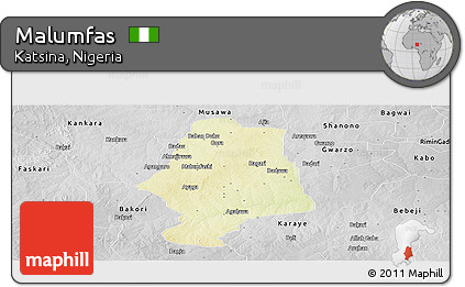 Physical Panoramic Map of Malumfas, desaturated