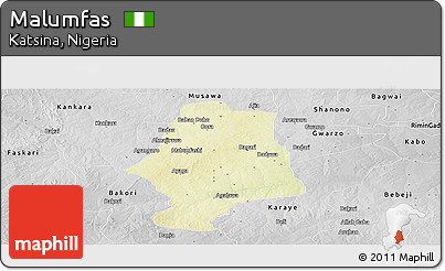 Physical Panoramic Map of Malumfas, desaturated
